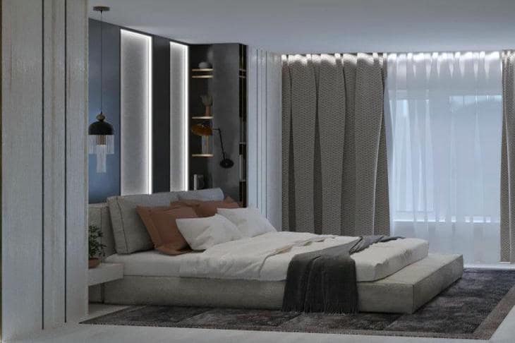 Как расставить мебель в узкой спальне: 3 приема для зрительного расширения пространства комната