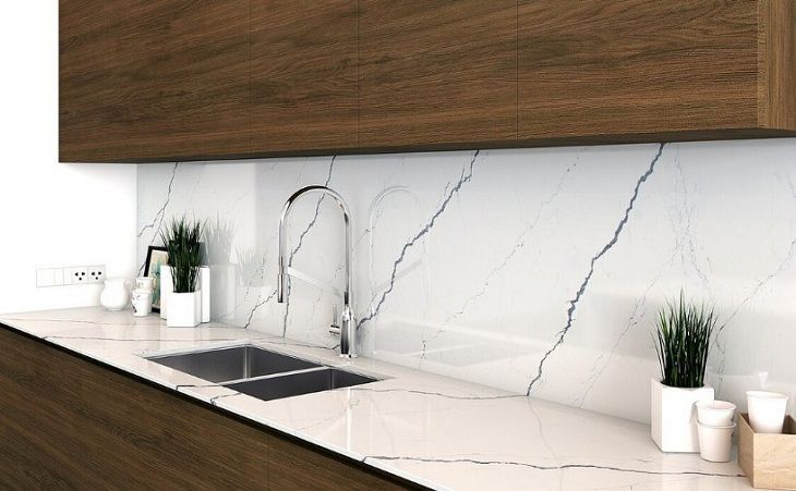 Фартук из кварцевого агломерата: практичность, дизайн и долговечность Фартук из кварцевого агломерата