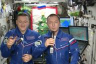 Российские космонавты на МКС поздравили жителей Земли с наступающим Новым годом