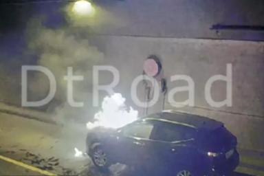 В Лефортовском тоннеле загорелся автомобиль