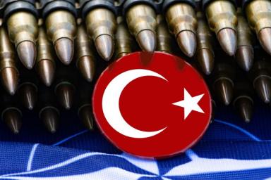 флаг НАТО, пули и Турция