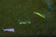 Флаги Польши, Украины и Литвы