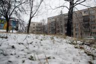 снег, деревья